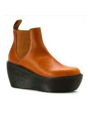 Dr. Martens Aerial Chelsea Wedge Platform Boots British Tan Size EU 40 US 9